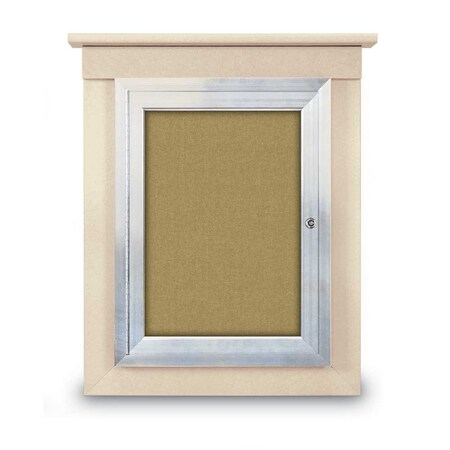 United Visual Products 42"x32" 2-Door Enclosed Letterboard, Green Vinyl/Lt Oak UV26235O-LTOAK-HUNGRN